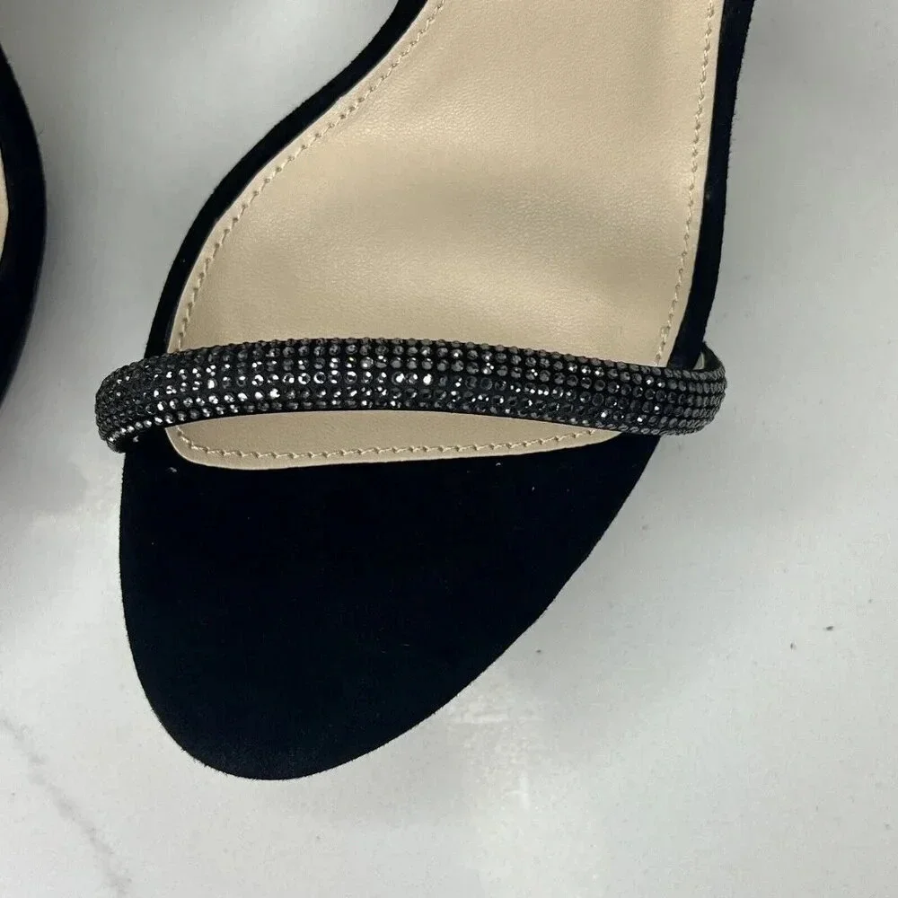 Pelle Moda Olina Slingback Platform Block Heels Sandals Black Sz 9.5